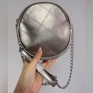 New Silver Round Crossbody Bag